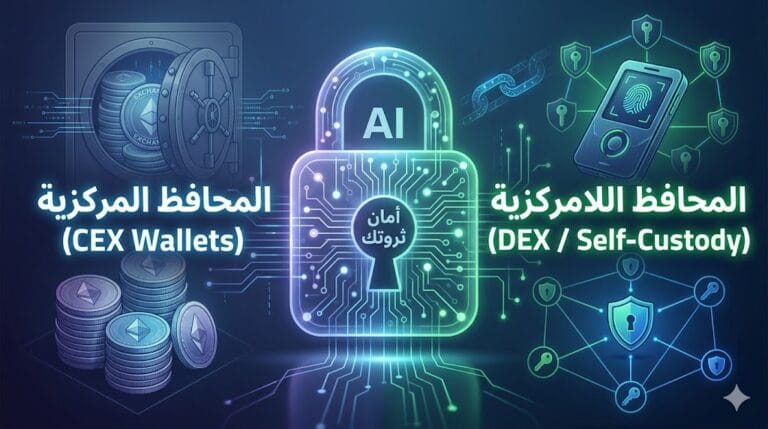 الفرق بين المحافظ المركزية واللامركزية – أمان الكريبتو في 2026 – The CrypTech AI.
