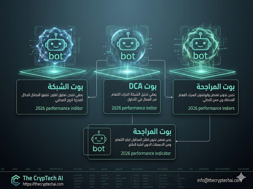 أنواع بوتات تداول الكريبتو: Grid, DCA, Arbitrage