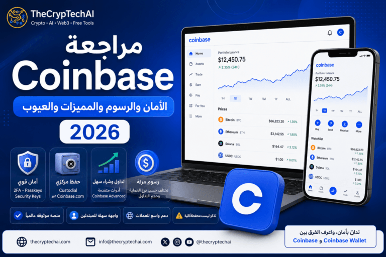 مراجعة Coinbase 2026 الأمان والرسوم والمميزات والعيوب