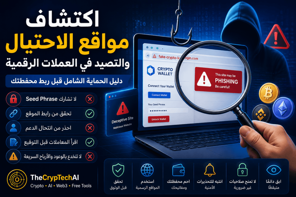 العنوان: اكتشاف مواقع الاحتيال والتصيد في العملات الرقمية: دليل الحماية الشامل