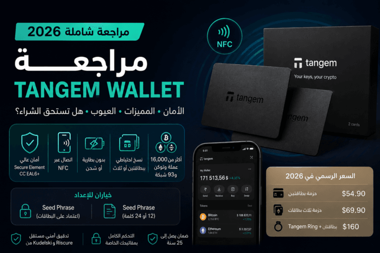 مراجعة Tangem Wallet 2026 - محفظة أجهزة للعملات الرقمية